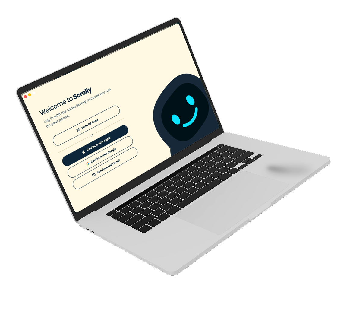 Laptop with Scrolly app